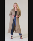 Long Duster Open Front Plus Size Knit Cardigan