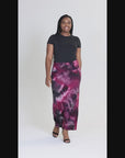 Plus Size Pink Tie Dye Fold over Waist Maxi Skirt