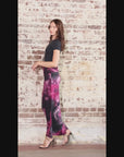 Pink Tie Dye Fold over Waist Maxi Skirt