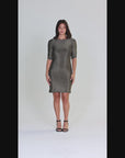 Elbow Length Sleeve Shimmer Bodycon Mini Party Dress