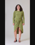 Long Sleeve Dressy Tulip Skirt Knee Length Plus Size Dress