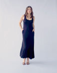 Scoop Neck Sleeveless Maxi Dress with Pockets
