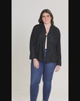 Plus Size Single Button Front Long Sleeve Womens Cardigan