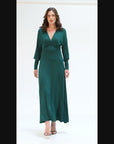 V-Neck Long Sleeve Maxi Dress