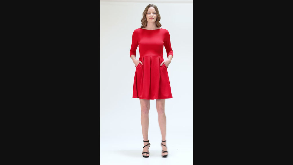Three quarter sleeve deals fit and flare dress