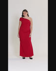 Formal One Shoulder Rouched Mermaid Plus Size Maxi Dress