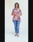Multicolor Floral Maternity High Low Tunic Top