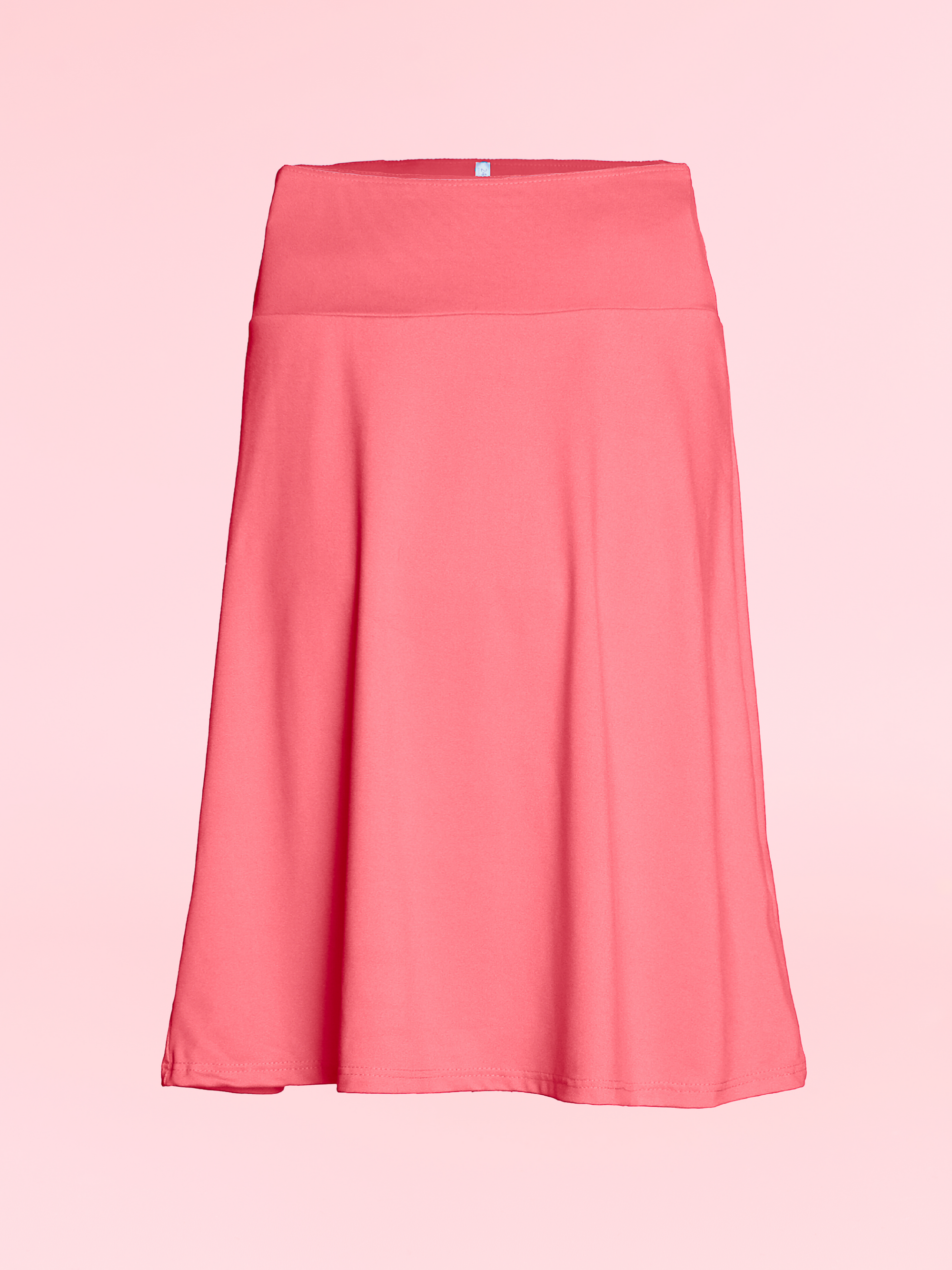 Girls Casual Solid Color Elastic Waist A Line Skirt