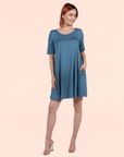 Soft Flare T Shirt Dress with Pocket Detail