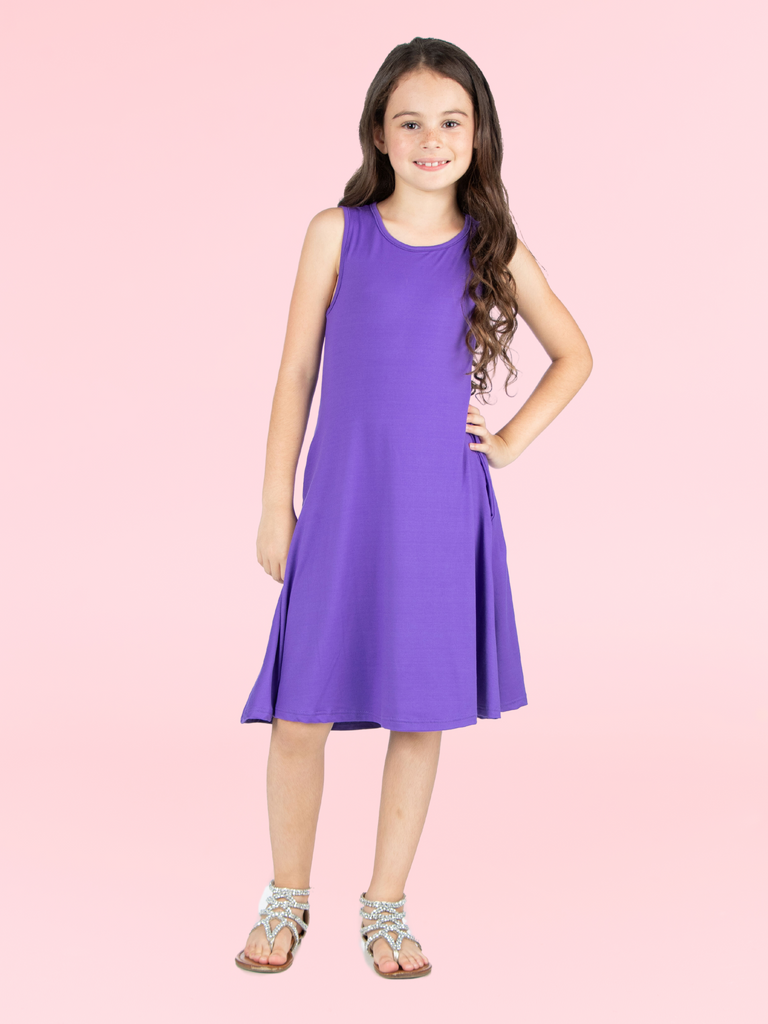 24seven Comfort Apparel Big Girls Short Sleeve Fit + Flare Dress