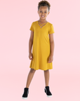 24seven Comfort Apparel Short Sleeve Girls T Shirt Dress