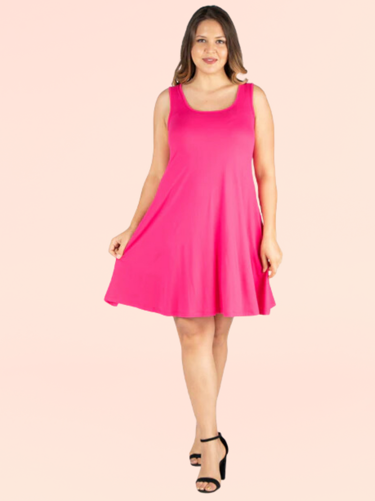 Women's 24seven Comfort Apparel Knee Length A-Line Dress