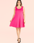 Fit and Flare Knee Length Plus Size Tank Dress