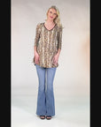Maternity Snake Print Three Quarter Sleeve Tunic Top