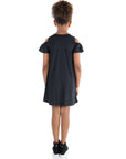 24seven Comfort Apparel Pleated Cold Shoulder Girls Summer Dress