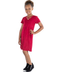 24seven Comfort Apparel Short Sleeve Girls T Shirt Dress