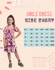 Girls Pink Cold Shoulder Knee Length Dress