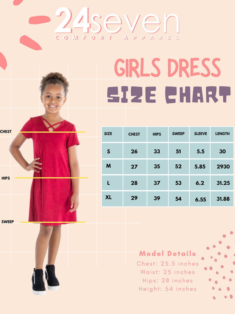 24seven Comfort Apparel Short Sleeve Girls T Shirt Dress
