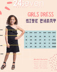 Girls Solid Color One Shoulder Ruffle Knee Length Dress
