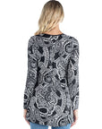 Maternity Black Paisley Long Sleeve Tunic Top