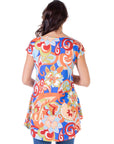 Multicolor Floral Maternity High Low Tunic Top