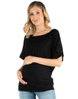 Loose Fit Dolman Maternity Top with Wide Sleeves