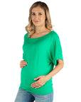 Loose Fit Dolman Maternity Top with Wide Sleeves