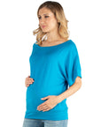 Loose Fit Dolman Maternity Top with Wide Sleeves