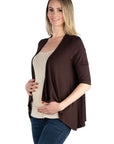 Elbow Length Sleeve Maternity Open Cardigan