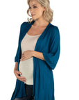 Open Front Elbow Length Sleeve Maternity Cardigan