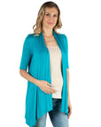 Loose Fit Open Front Maternity Cardigan with Half Sleeve