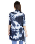 Tie Dye Elbow Sleeve Open Front Maternity Cardigan
