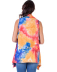 Orange Tie Dye Maternity Open Front Shrug Vest