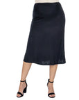 A Line Elastic Waist Knee Length Maternity Skirt