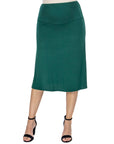 A Line Elastic Waist Knee Length Maternity Skirt