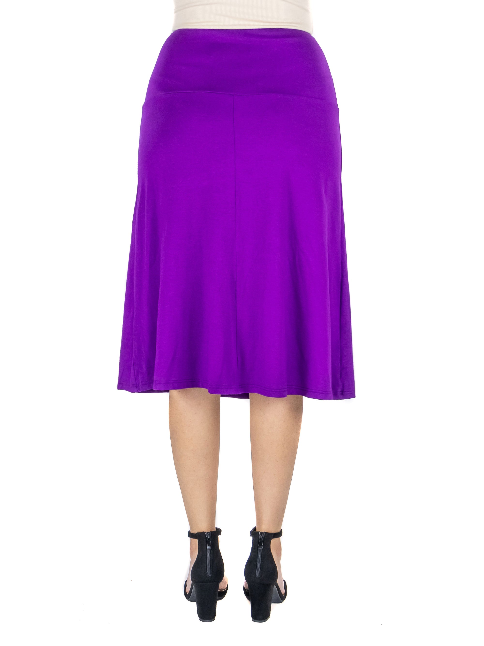 A Line Elastic Waist Knee Length Maternity Skirt