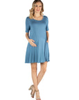 Soft Flare T Shirt Maternity Dress with Pocket Detail