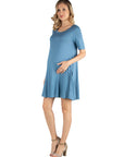 Soft Flare T Shirt Maternity Dress with Pocket Detail