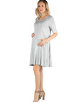 Soft Flare T Shirt Maternity Dress with Pocket Detail