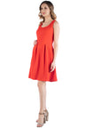Sleeveless Pleated Maternity Dress with Pockets