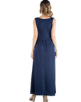 Maxi Maternity Sleeveless Dress with Pockets