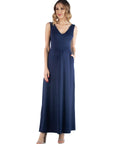 Maxi Maternity Sleeveless Dress with Pockets
