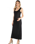 Scoop Neck Maternity Maxi Dress with Racerback Detail