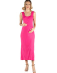 Scoop Neck Maternity Maxi Dress with Racerback Detail