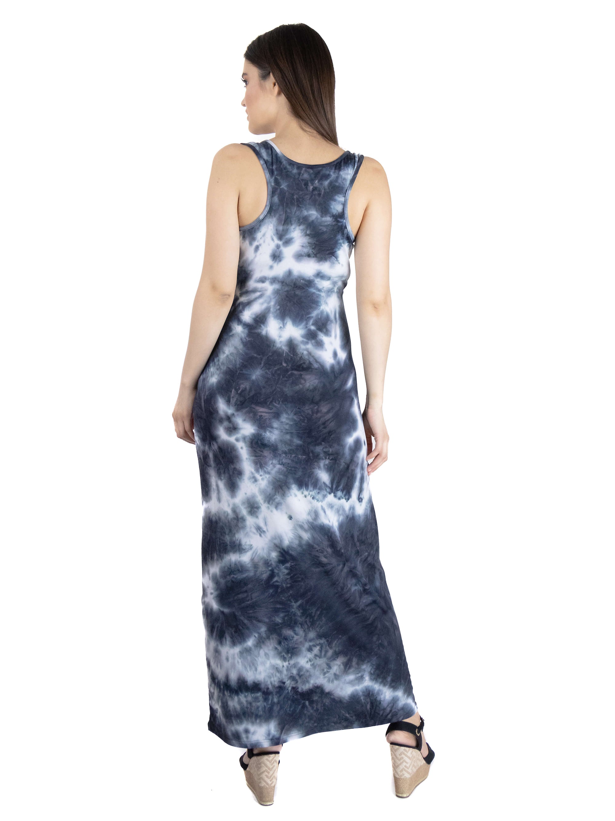 Tie Dye Fitted Razorback Maternity Maxi Dress