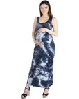 Tie Dye Fitted Razorback Maternity Maxi Dress