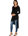 Long Sleeve  Asymmetrical Maternity Tunic Top