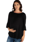 Bell Sleeve Loose Fit Maternity Tunic Top