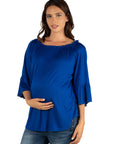 Bell Sleeve Loose Fit Maternity Tunic Top