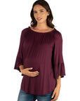 Bell Sleeve Loose Fit Maternity Tunic Top